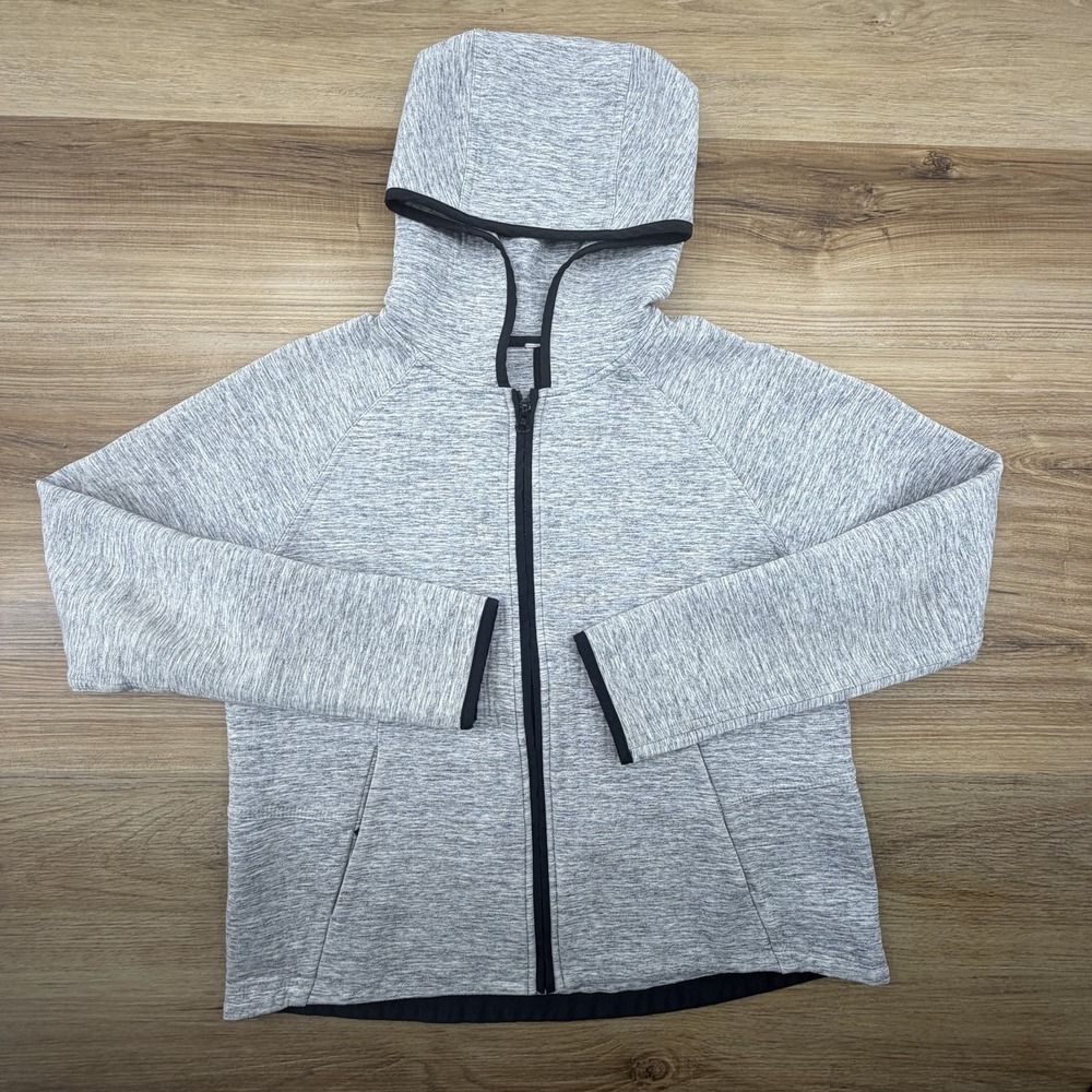 Lululemon City Bound Hoodie Womens 8 Heathered Space Dyed Gray Full Zip Running